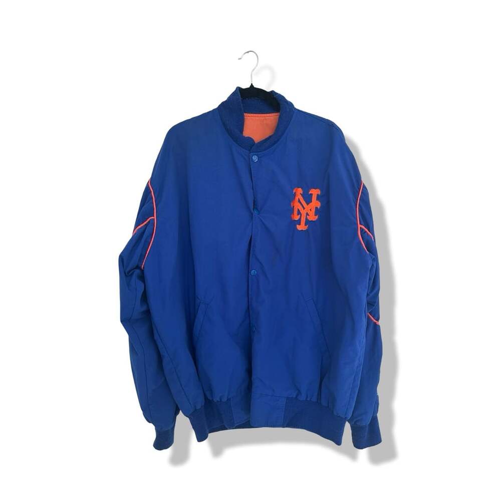 Vintage 90s Starter New York Mets MLB Baseball Shoulder Split Bomber Jacket XXL